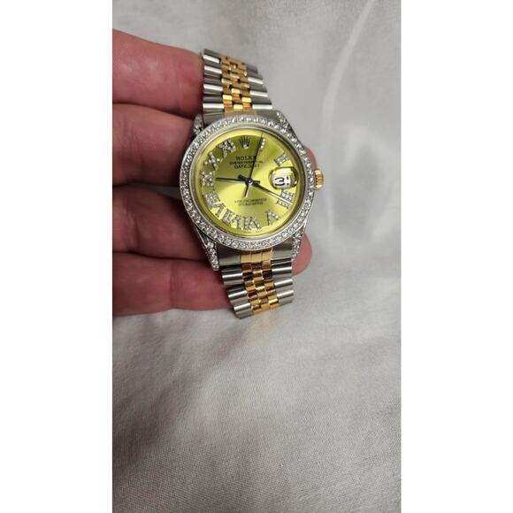1969 Rolex 36mm Datejust 1603 Diamond - Green Dial - Two-Tone Jubilee PPSI344815 - Picture 9 of 13